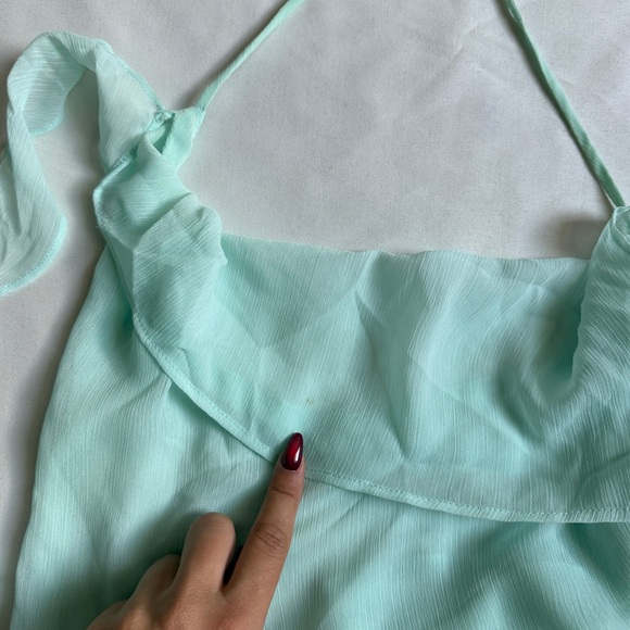 PANN Blue Ruffle Mini Dress - Picture 8 of 9